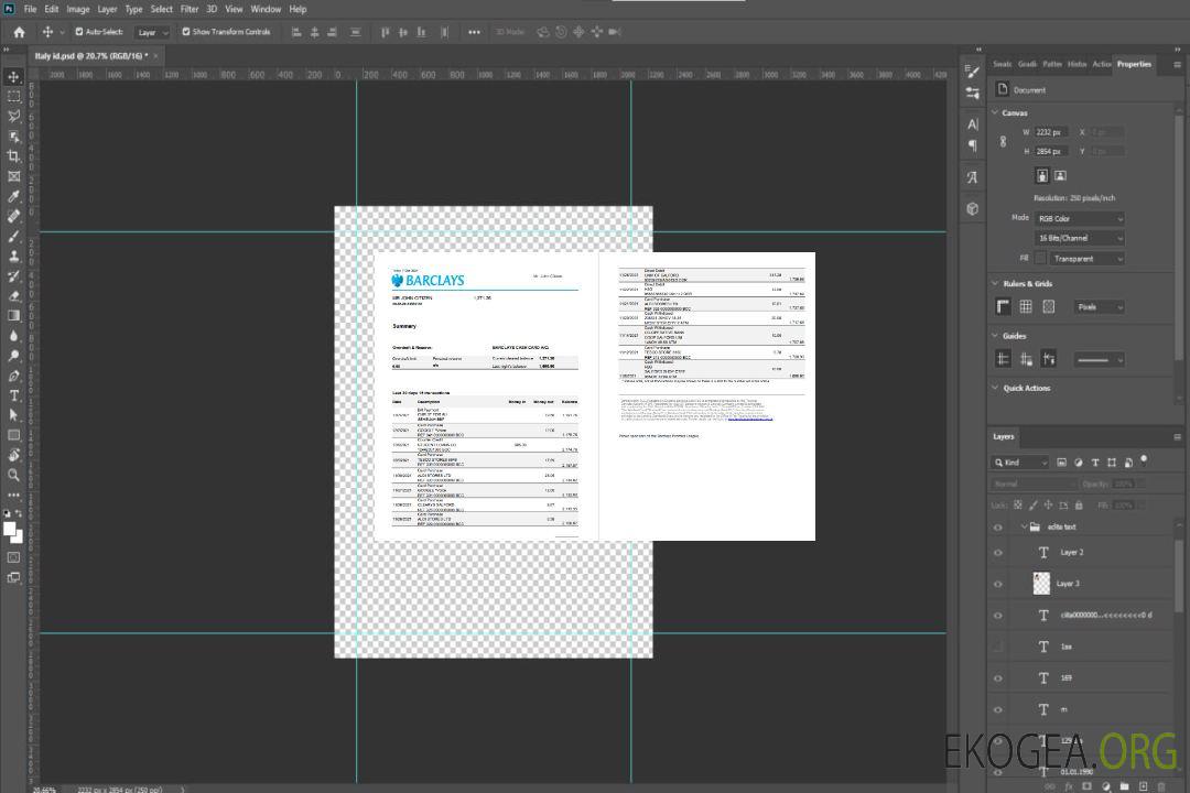 Modèle de relevé bancaire Barclays Royaume-Uni au format Excel et PDF, version 3 (2 pages) template